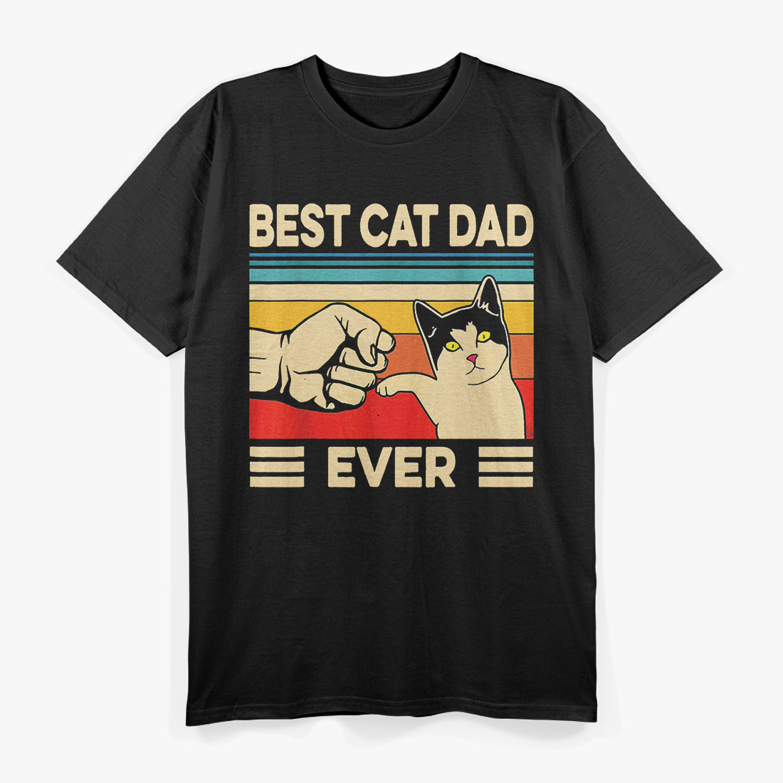 Retro Cat Daddy Kitten Lover Best Cat Dad Ever T-Shirt
