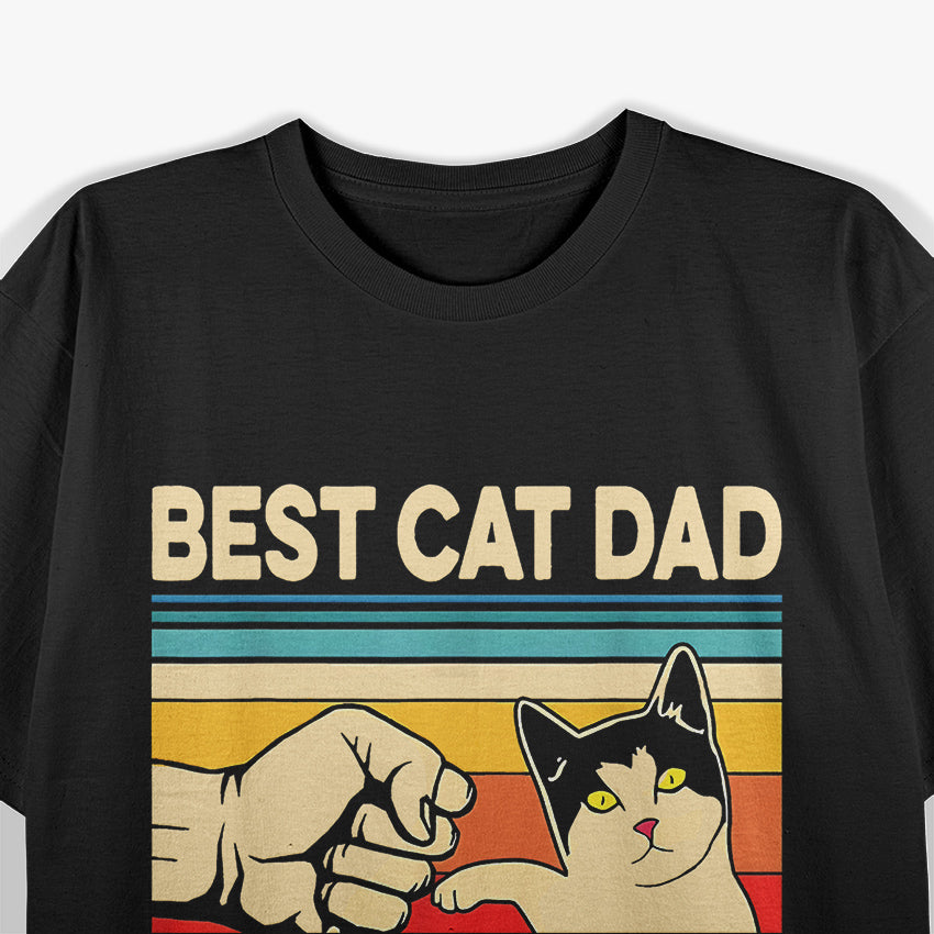 Retro Cat Daddy Kitten Lover Best Cat Dad Ever T-Shirt