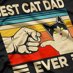 Retro Cat Daddy Kitten Lover Best Cat Dad Ever T-Shirt