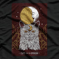 Tarot Card The Moon Kawaii Goth Pastel Cat Mystical T-Shirt