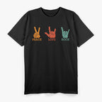 Classic Peace Love Rock Vintage, Concert Band Rock Music T-Shirt