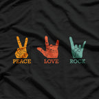 Classic Peace Love Rock Vintage, Concert Band Rock Music T-Shirt