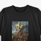 Dark Saint Michael the Archangel Protector in the Shadows T-Shirt