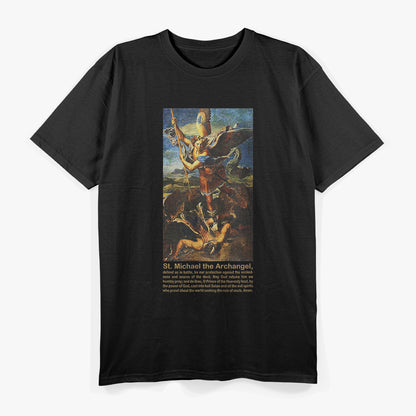 Dark Saint Michael the Archangel Protector in the Shadows T-Shirt