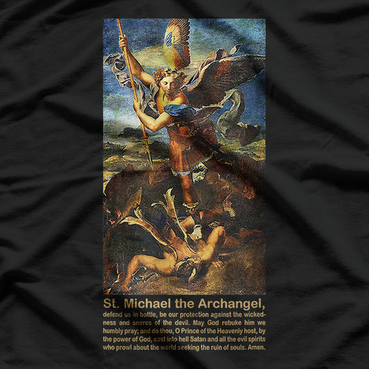 Dark Saint Michael the Archangel Protector in the Shadows T-Shirt