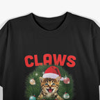 Funny Christmas Cat Claws Is Coming To Town Cat Lovers T-Shirt