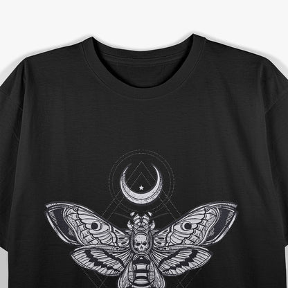 Moon and Moth Mystical Elegance Under the Night Sky T-Shirt
