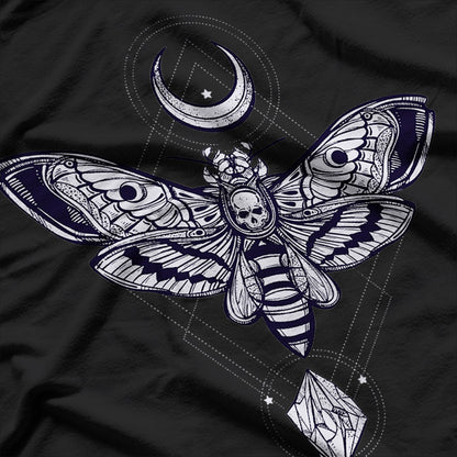 Moon and Moth Mystical Elegance Under the Night Sky T-Shirt