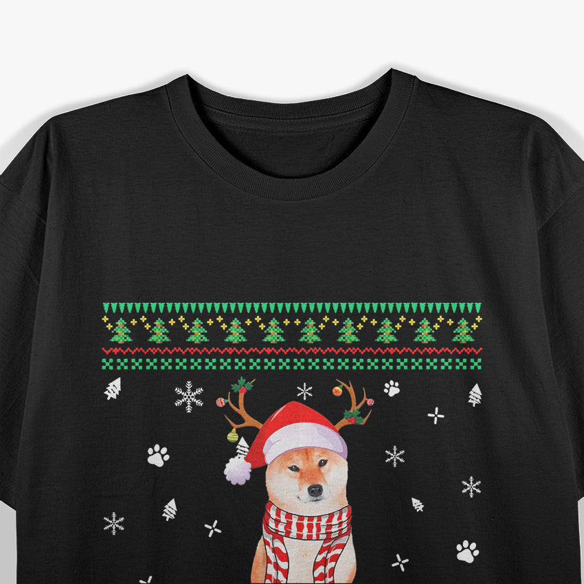 Shiba Inu Dog Lover Christmas Tree Lights T-Shirt