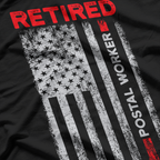 Postman Mail Carrier, Retired Postman USA Flag T-Shirt