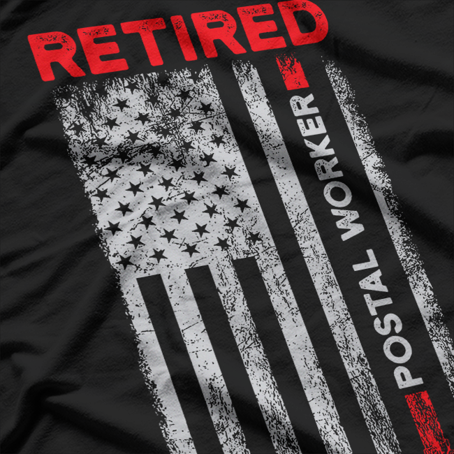 Postman Mail Carrier, Retired Postman USA Flag T-Shirt
