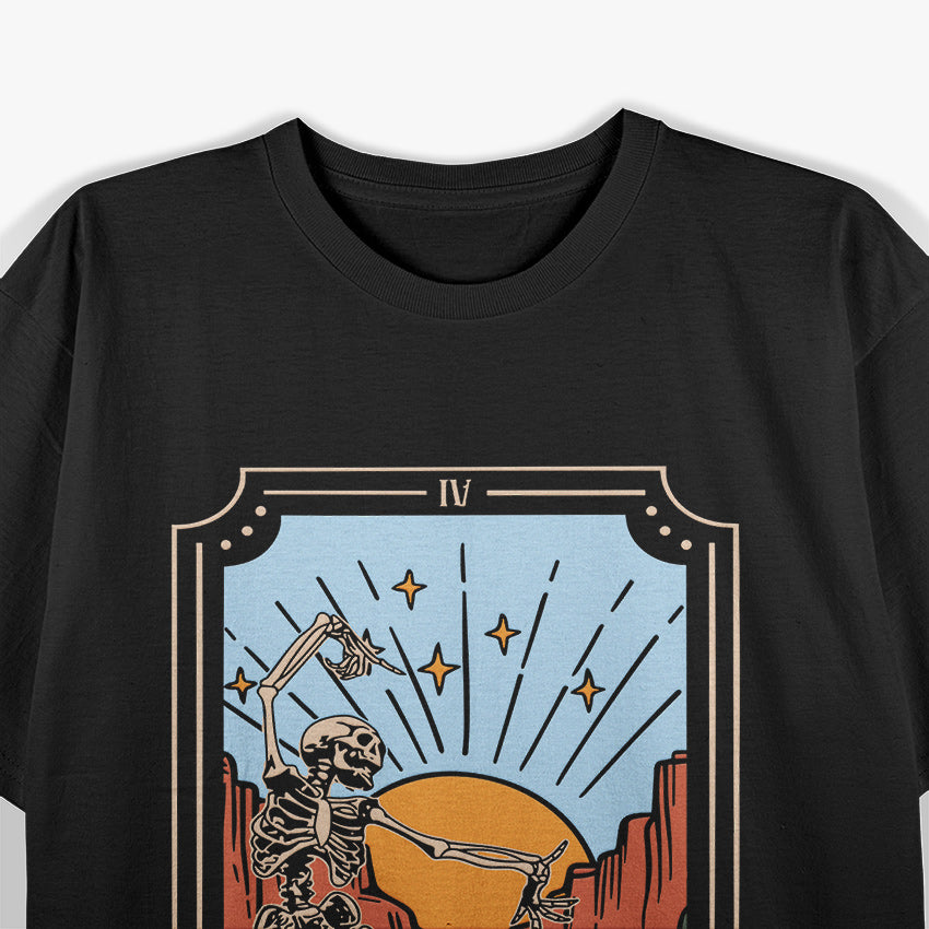 Skeleton Girl Power Tarot Card Embracing Strength, Resilience, and Transformation T-Shirt
