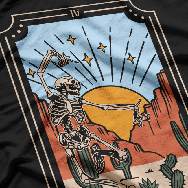 Skeleton Girl Power Tarot Card Embracing Strength, Resilience, and Transformation T-Shirt