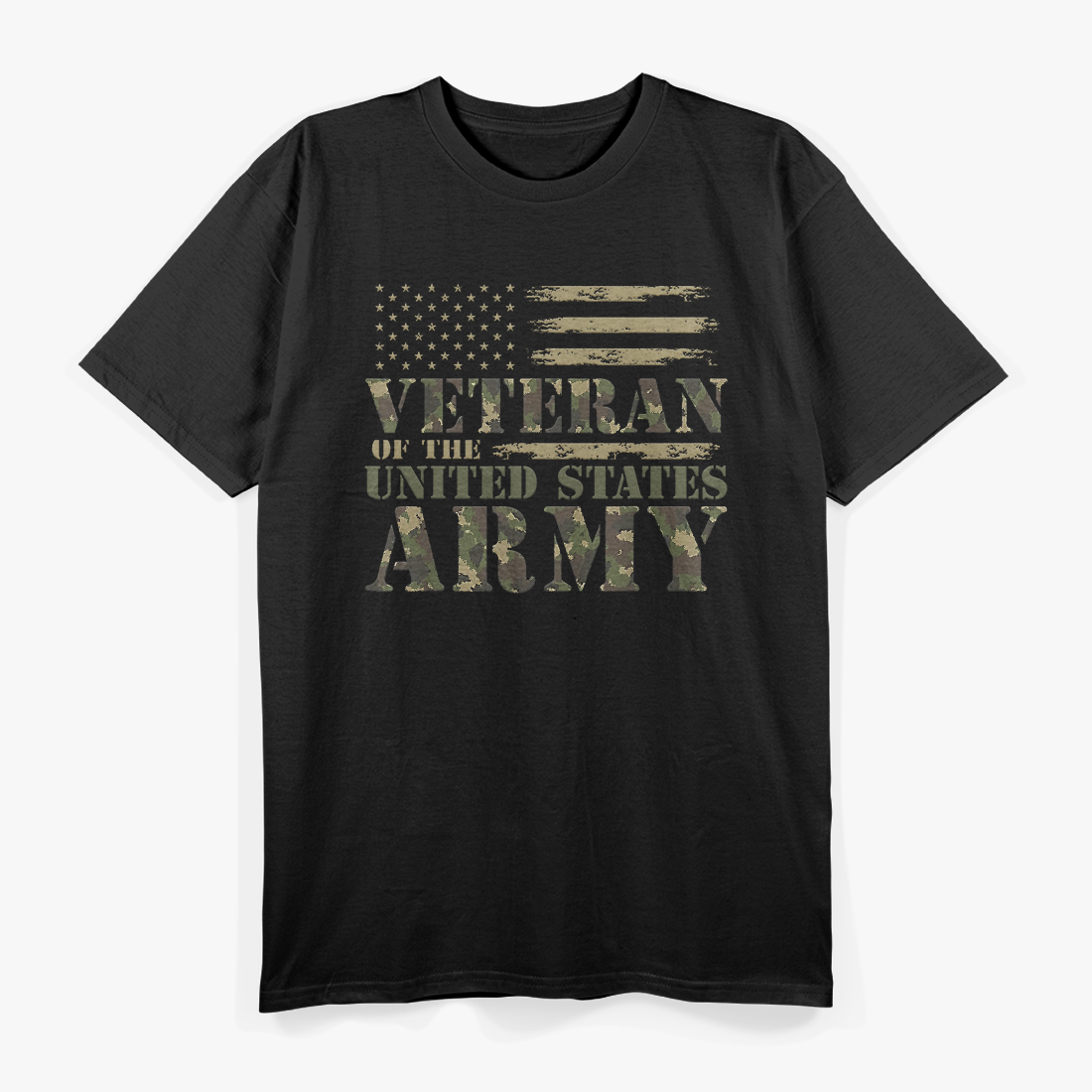 Veteran Of The United States Army Camouflage US Flag Veteran T-Shirt
