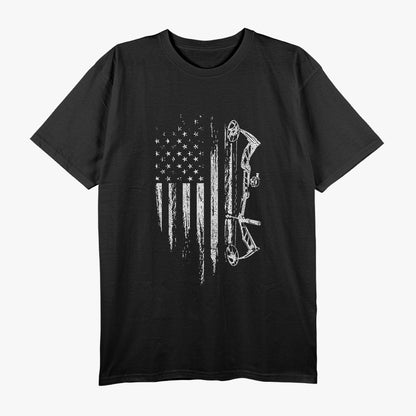 American Flag Bowhunting Bow Archery Gift For Deer Hunter T-Shirt