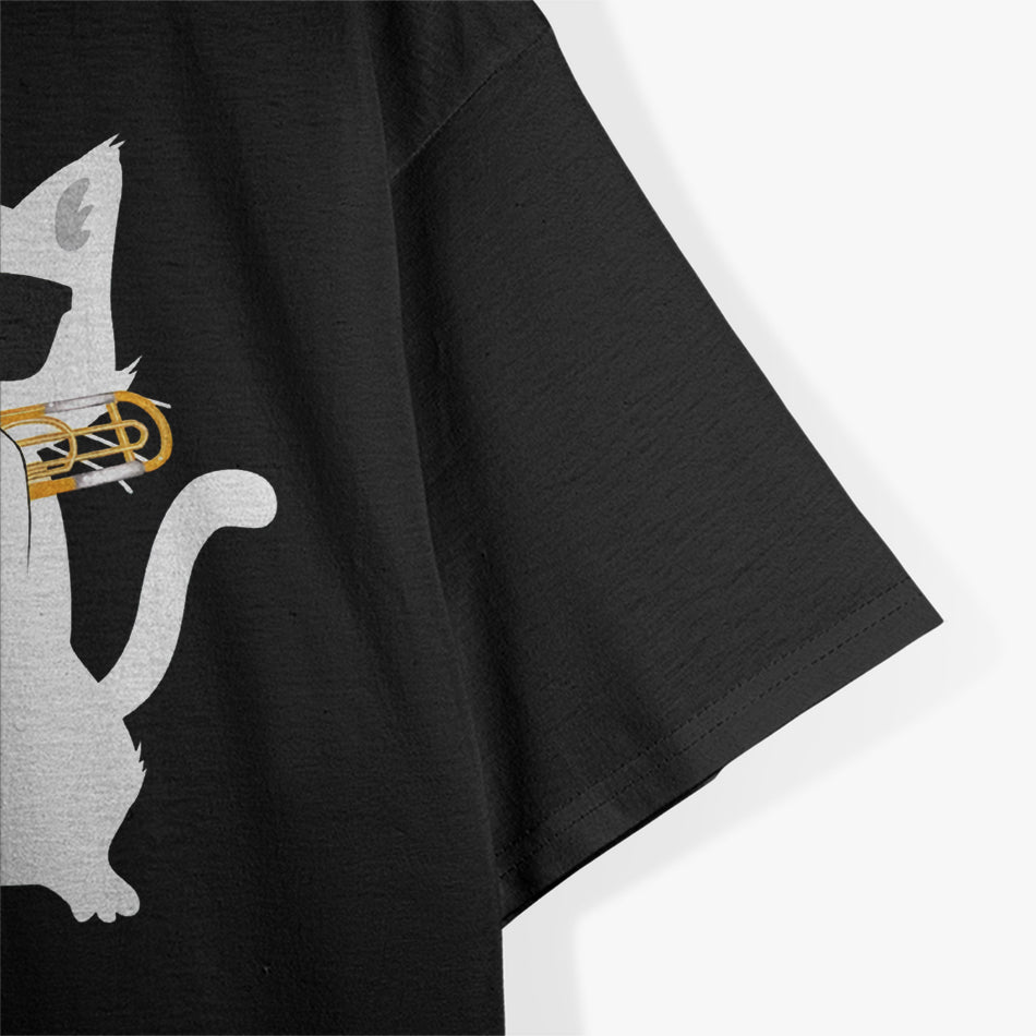 Cat Playing Trombone Cute T-Shirt