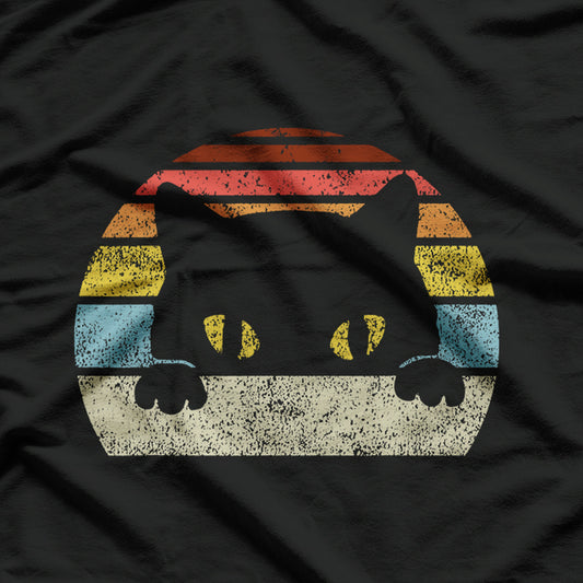 Vintage Black Cat Lover Retro Style T-Shirt