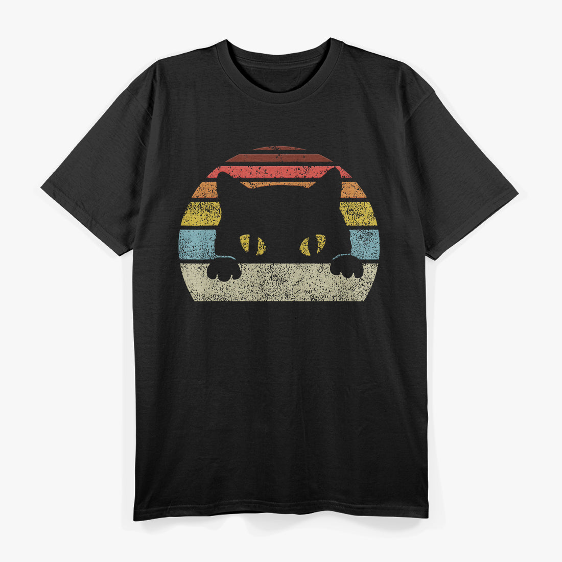 Vintage Black Cat Lover Retro Style T-Shirt