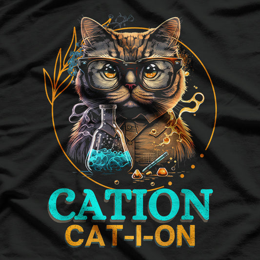 Cation Cat Chemistry Teacher Science Experiment T-Shirt