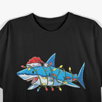 Santa Shark Christmas Lights Sharkmas Tree Xmas T-Shirt