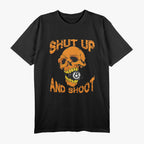 Shut Up And Shoot Billiard 8 Ball Pool Player Skull T-Shirt