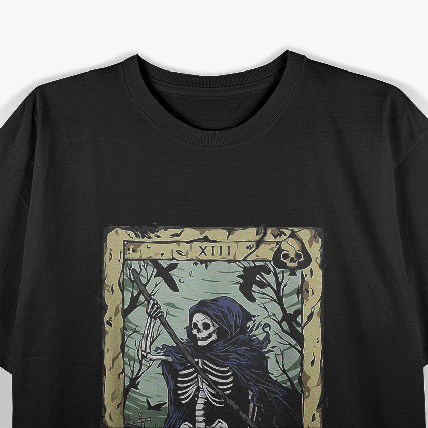 The Death Tarot Tapestry La Mort in Mystical Elegance T-Shirt