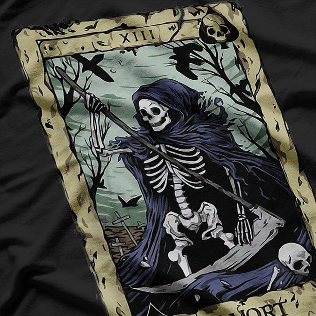 The Death Tarot Tapestry La Mort in Mystical Elegance T-Shirt