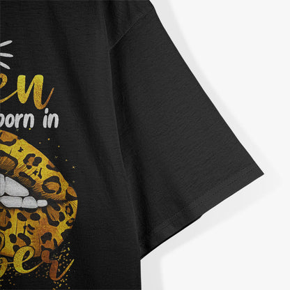 October Queen Leopard Lips Birthday T-Shirt