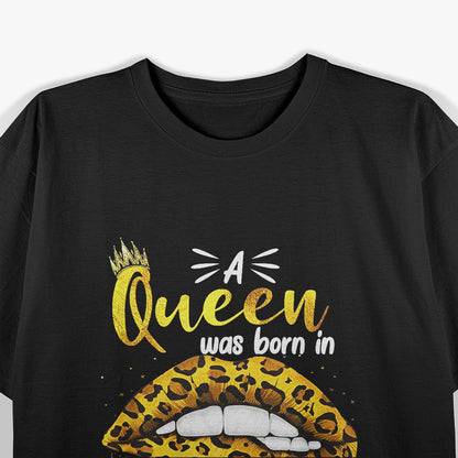 October Queen Leopard Lips Birthday T-Shirt