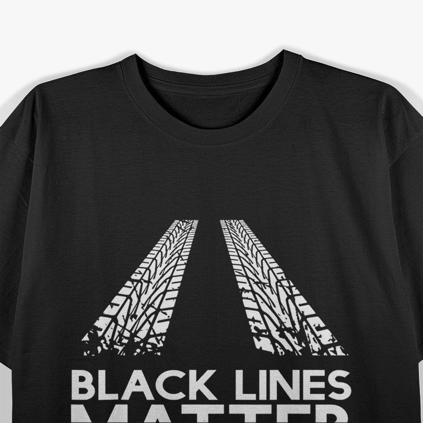 Black Lines Matter Mens Back T-Shirt