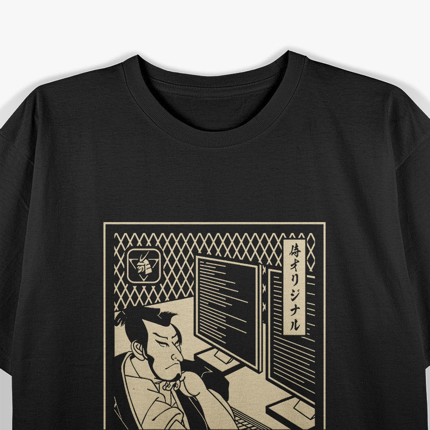 Funny Programmer Samurai Warrior Computer Programmer T-Shirt