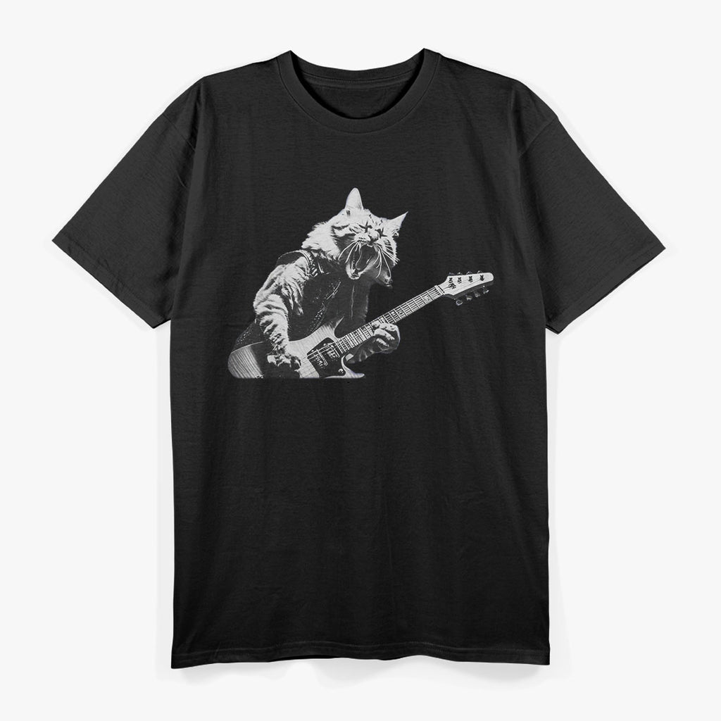 Rock Cat Funny Guitar Playing Cat Shredding the Strings T-Shirt