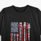 American Flag Guitar Red White Patriotic Music Lover T-Shirt