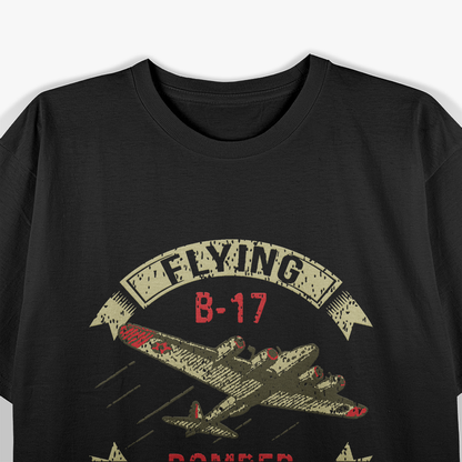 B17 Heavy Bomber WW2 Plane Aircraft USA Flag Veteran Pilot T-Shirt