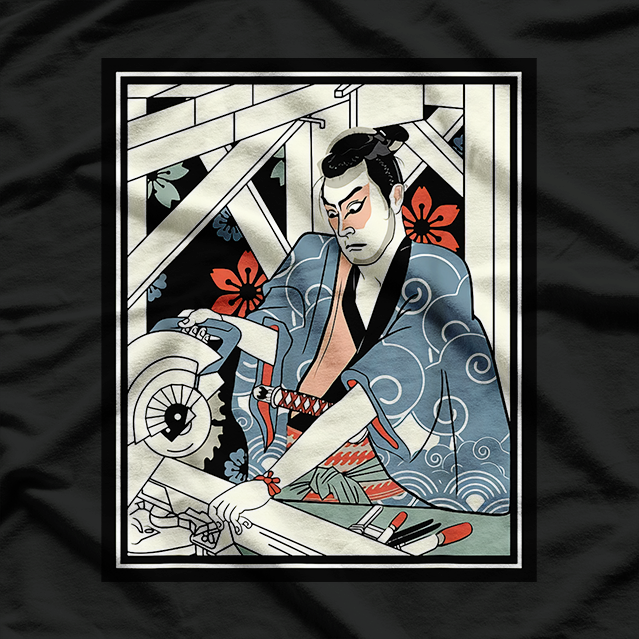 Carpenter Japanese Samurai Warrior Armor Sword Fighter Mask T-Shirt