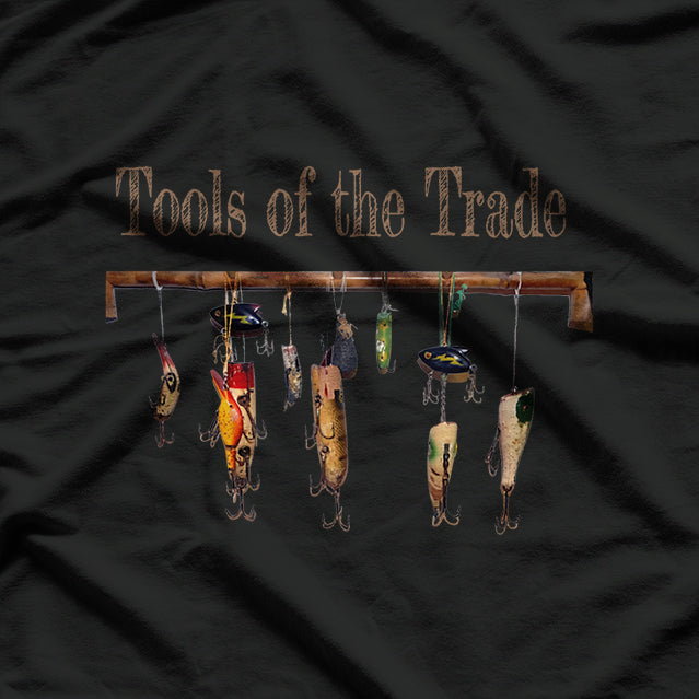 Cool Men Fishing Lures Tools of the Trade Design Fish T-Shirt