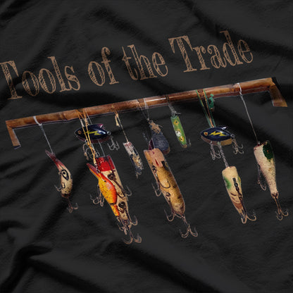 Cool Men Fishing Lures Tools of the Trade Design Fish T-Shirt