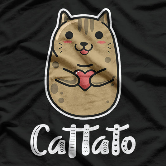 Cat Potato Cattato Hilarious Novelty Design T-Shirt