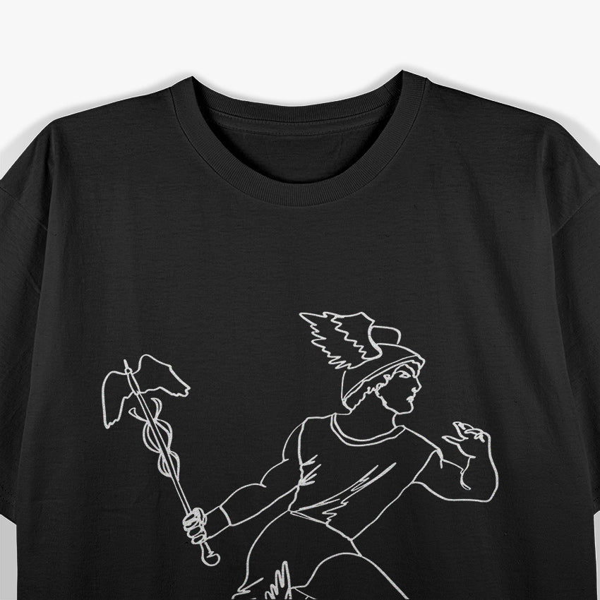 Hermes One Line Art of the Ancient Greek God T-Shirt