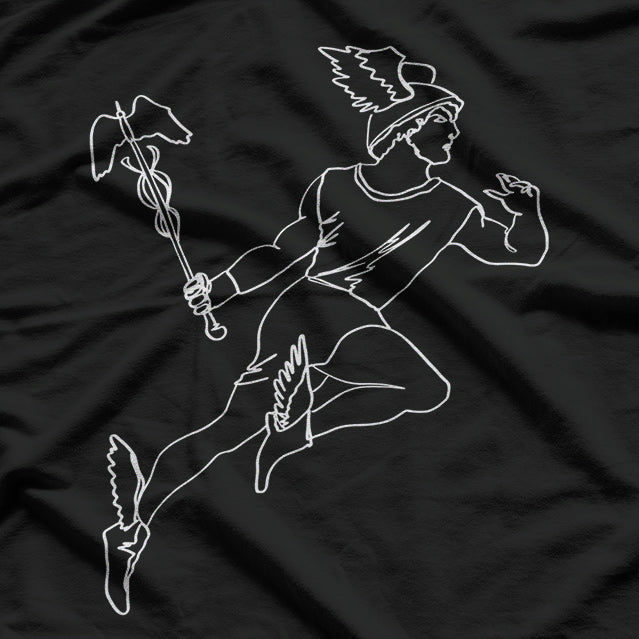 Hermes One Line Art of the Ancient Greek God T-Shirt