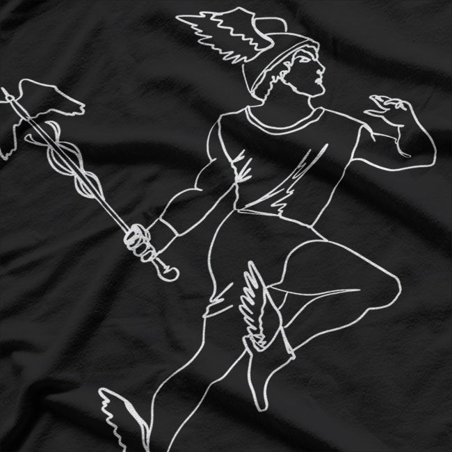 Hermes One Line Art of the Ancient Greek God T-Shirt