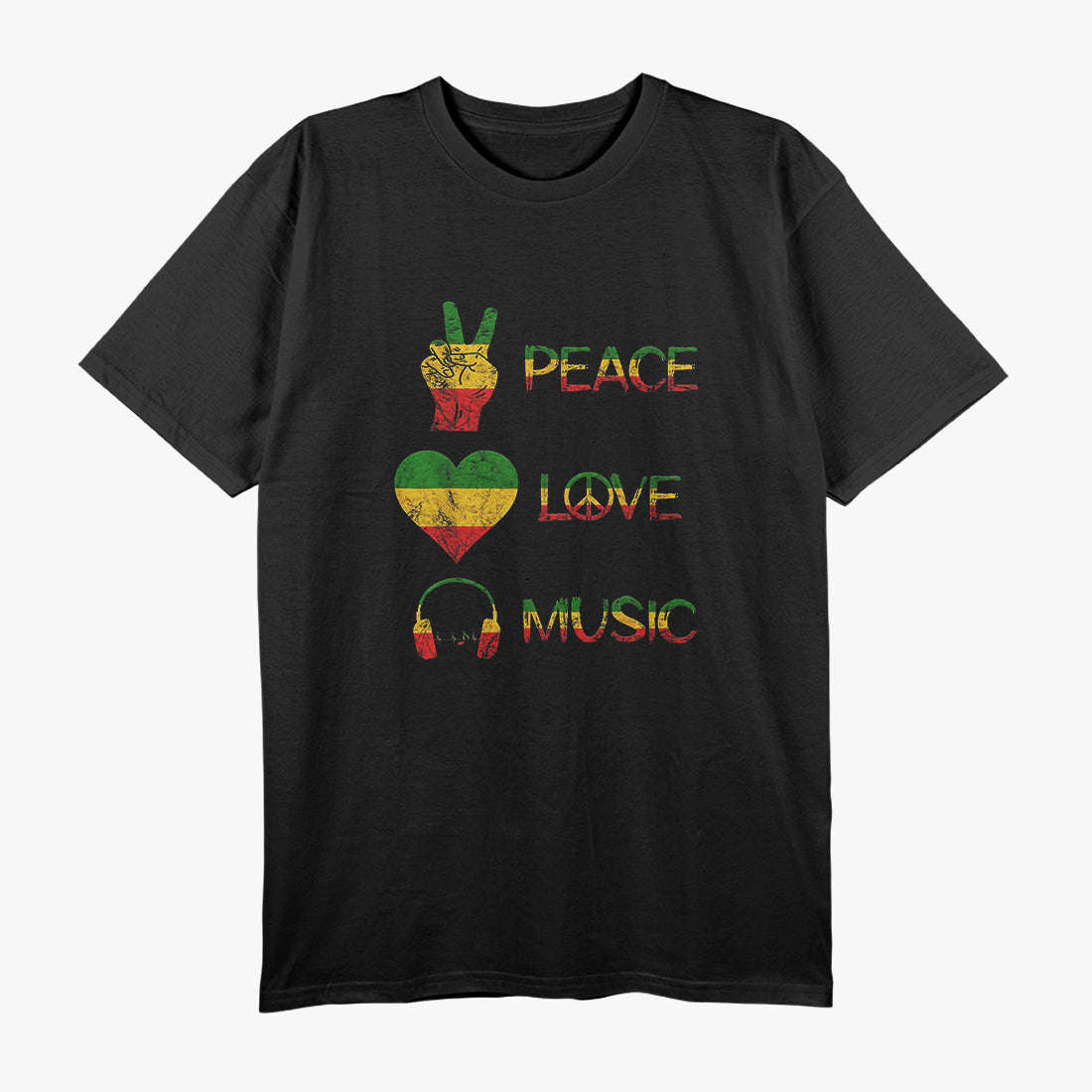 Love Peace Music Rasta Reggae Rastafari Roots Reggae Pride T-Shirt