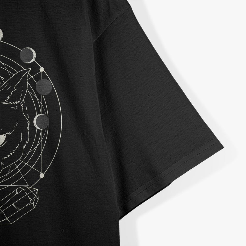 Moon Phases and Cat Pagan Witch, Wicca, and Mystical Symbolism T-Shirt