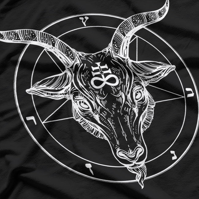 Pentagram Baphomet Satanist Goat Symbol of Dark Power and Rebellion T-Shirt