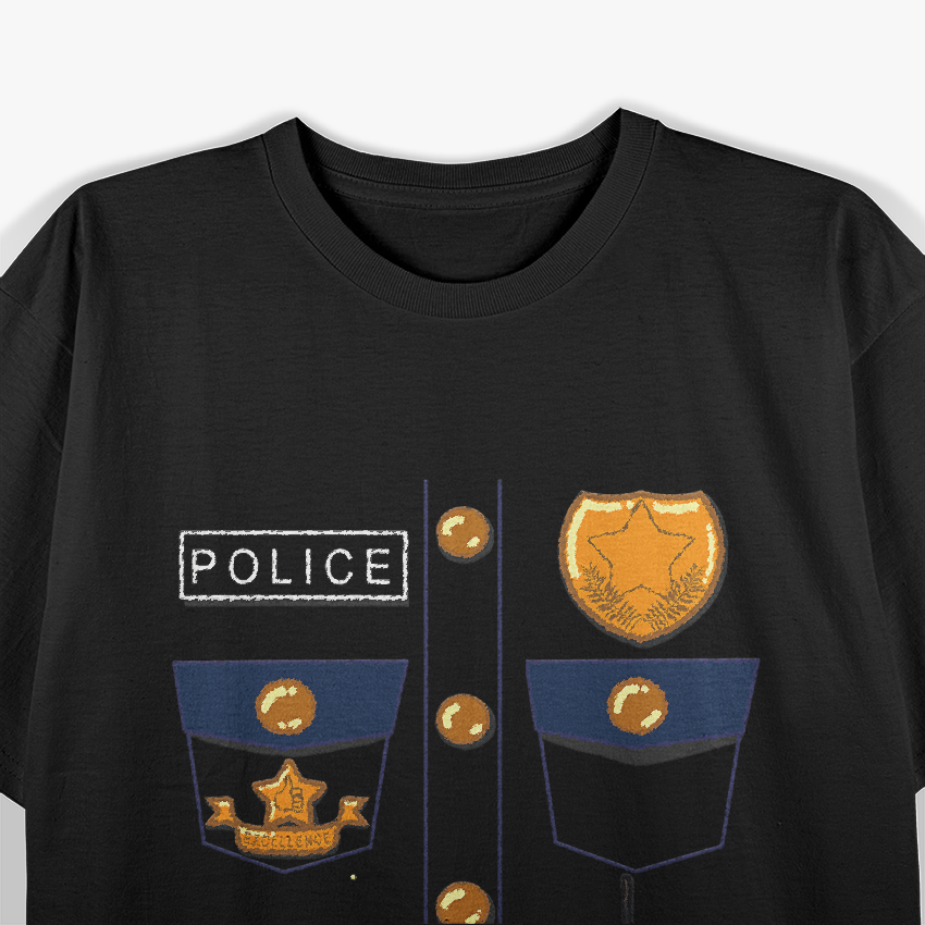 Policeman Costume Funny Halloween Police Officer T-Shirt