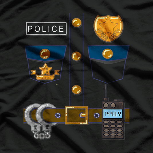 Policeman Costume Funny Halloween Police Officer T-Shirt