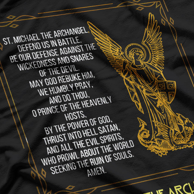 St. Michael the Archangel Prayer Divine Protector and Defender T-Shirt