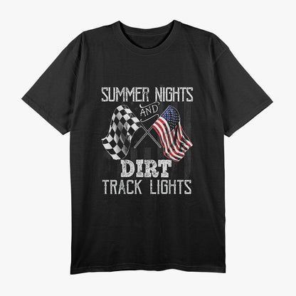 Summer Nights Dirt Track Lights Racing Motocross T-Shirt