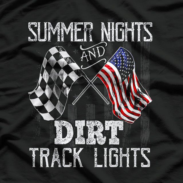 Summer Nights Dirt Track Lights Racing Motocross T-Shirt