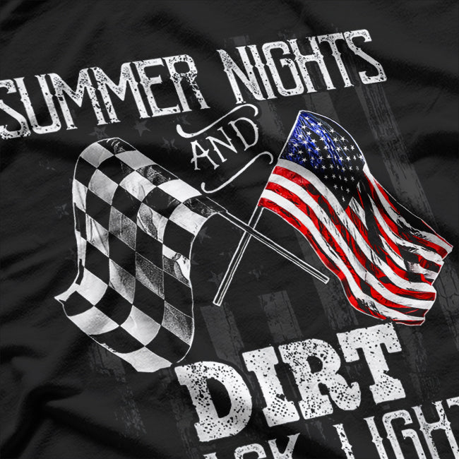 Summer Nights Dirt Track Lights Racing Motocross T-Shirt